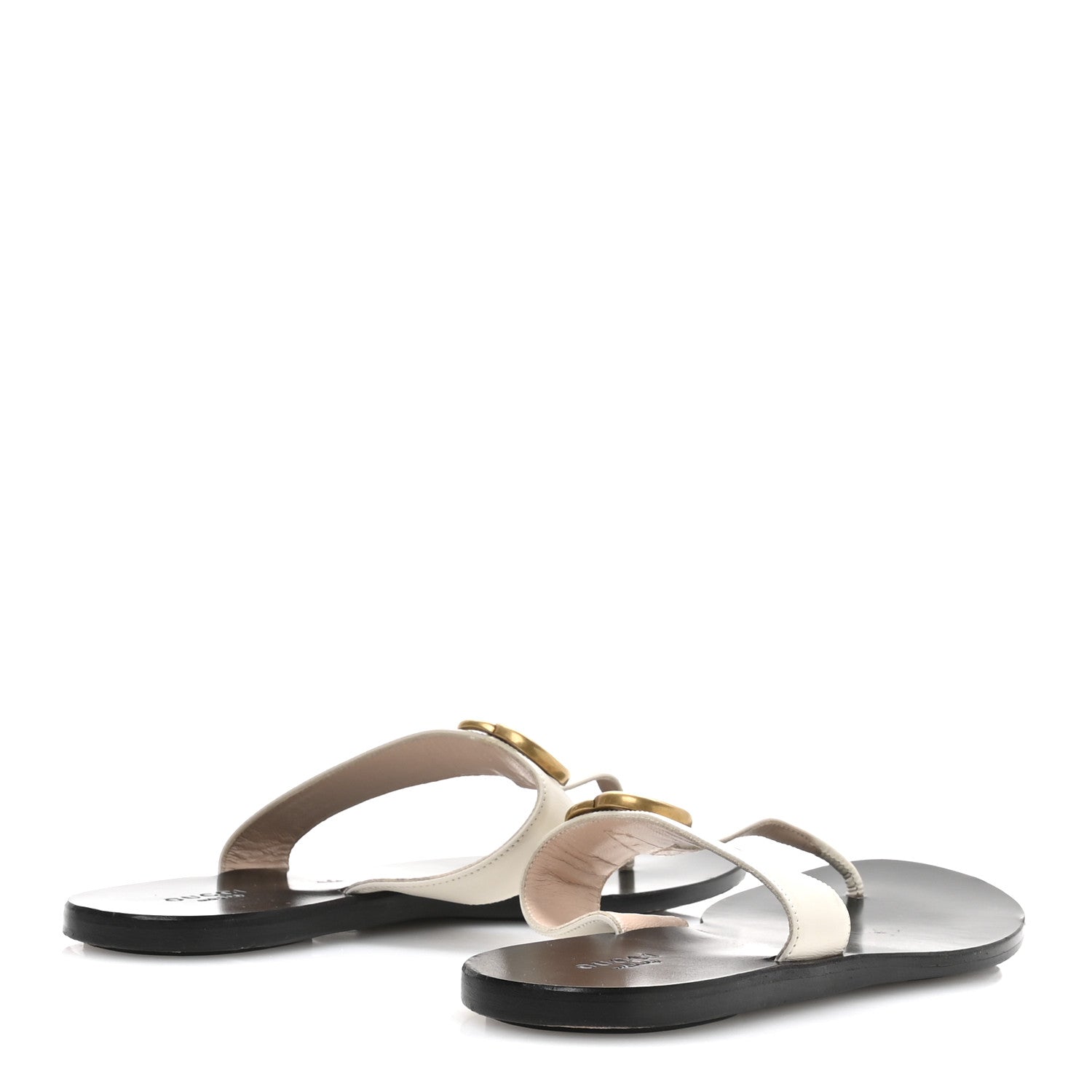 Gucci Calfskin GG Marmont Thong Sandals 39 Mystic White 5 of 8
