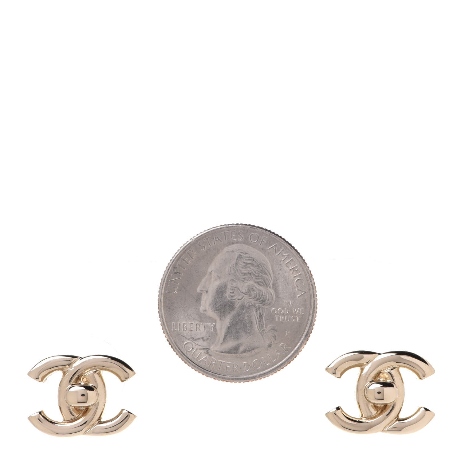 Chanel Metal CC Turnlock Earrings Gold 2 of 5
