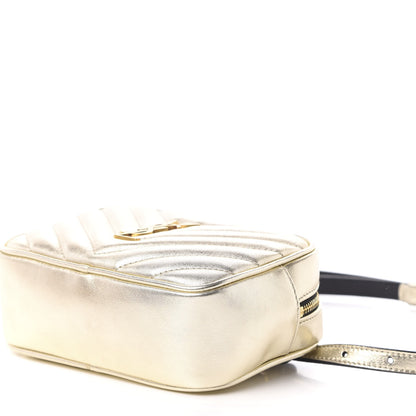 Saint Laurent Metallic Calfskin Matelasse Monogram Lou Belt Bag Platino 7 of 10