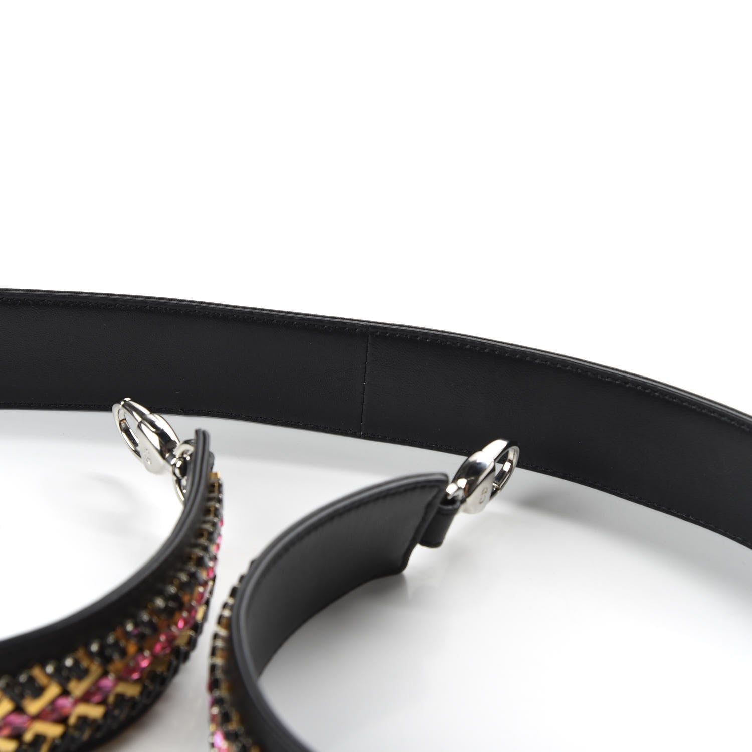 Christian Dior Lambskin Crystal Studded Shoulder Strap Black 4 of 4