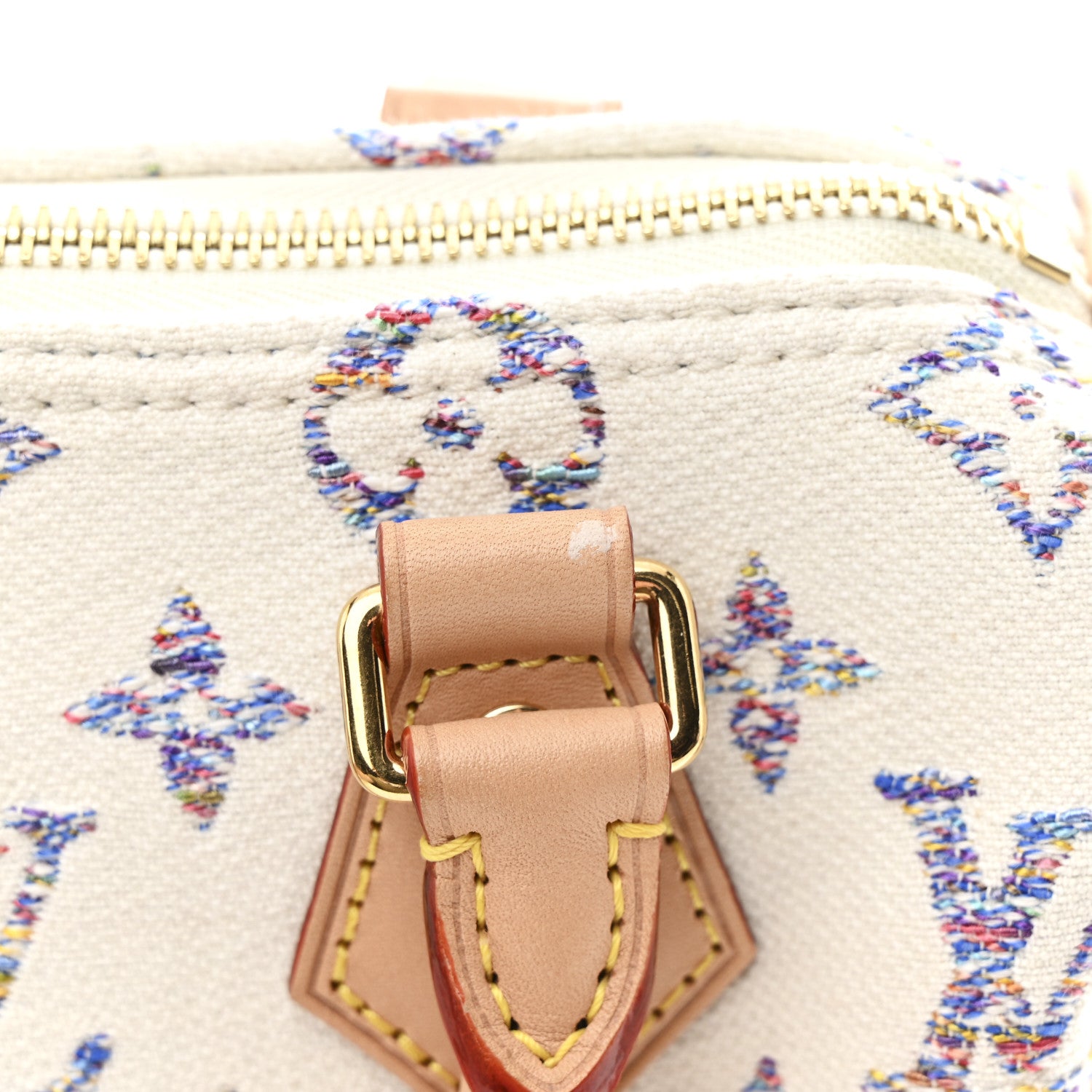 Louis Vuitton Monogram Jacquard Fabric Speedy Bandouliere 20 Multicolor Beige 10 of 10