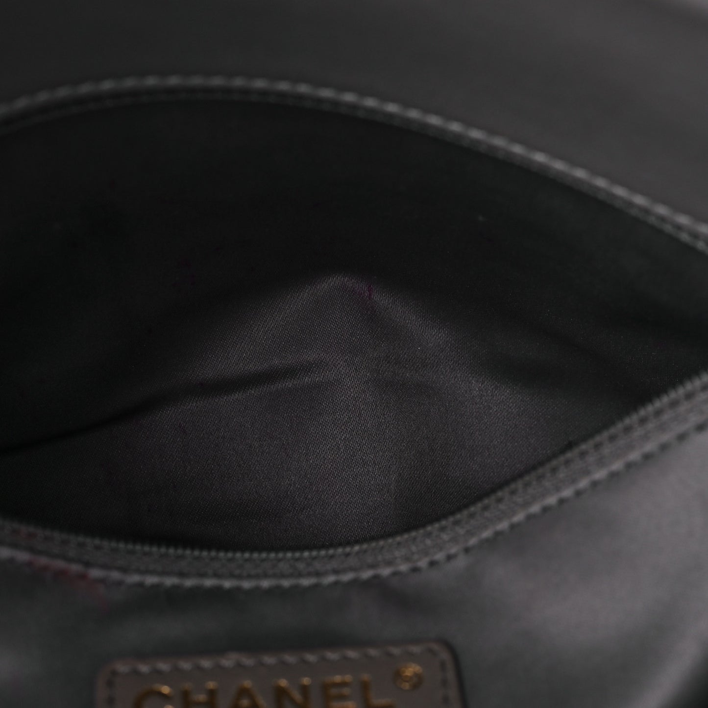 Calfskin Quilted Stitch Triptych Tote Grey