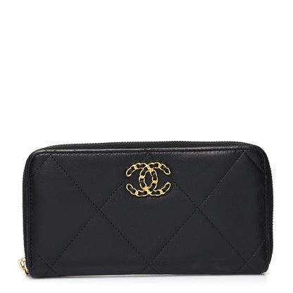 Chanel Lambskin Quilted 19 Zipped Wallet Black 1 of 13