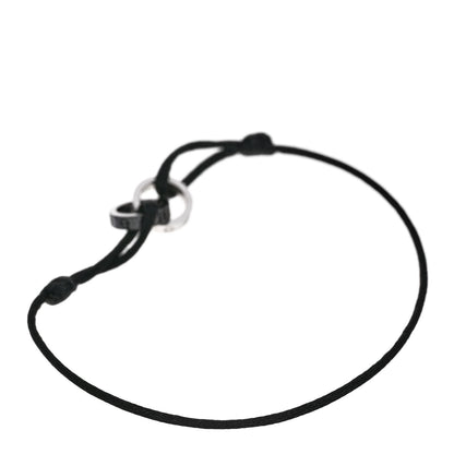 Cartier 18K White Gold Ceramic 4 Diamond LOVE Cord Bracelet Black 2 of 4
