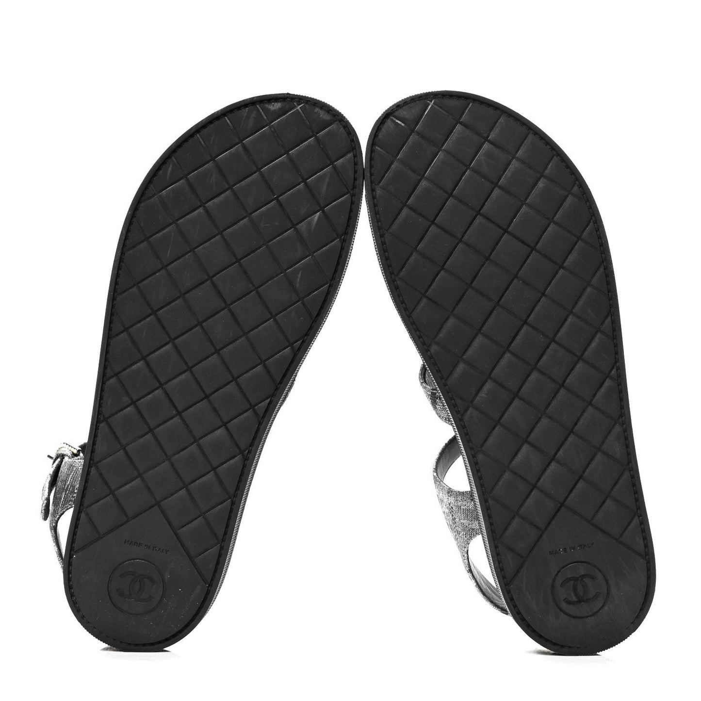 Tweed Grosgrain Pearl Platform Sandals 37.5 Black