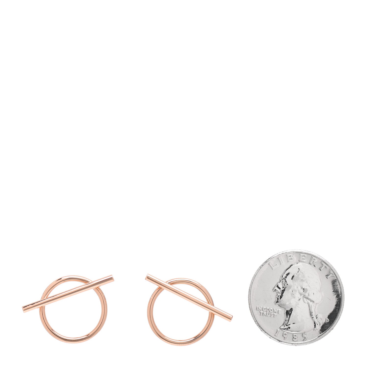 Hermes 18K Rose Gold MM Echappee Earrings 2 of 5