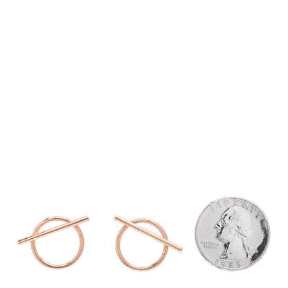 Hermes 18K Rose Gold MM Echappee Earrings 2 of 5