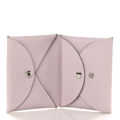 Hermes Epsom Calvi Duo Card Case Mauve Pale 5 of 8