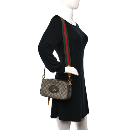 Gucci GG Supreme Monogram Web Neo Vintage Shoulder Bag Beige New Acero Crop 2 of 12