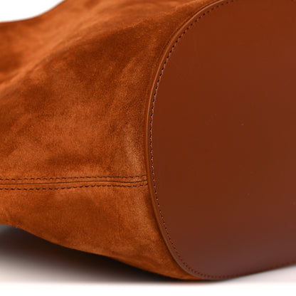Khaite Suede Calfskin Mini Lotus Tote Caramel 7 of 8