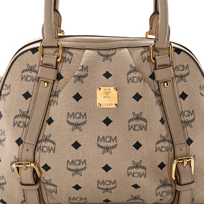 MCM Visetos Boston Bag Beige 7 of 10