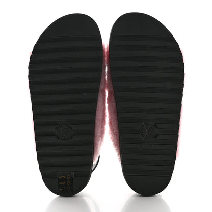Louis Vuitton Shearling Paseo Sandals 36 Pink 5 of 9