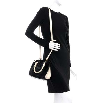 Nancy Gonzalez Mink Crocodile Executive Double Zip Crossbody Tote Black White 2 of 8