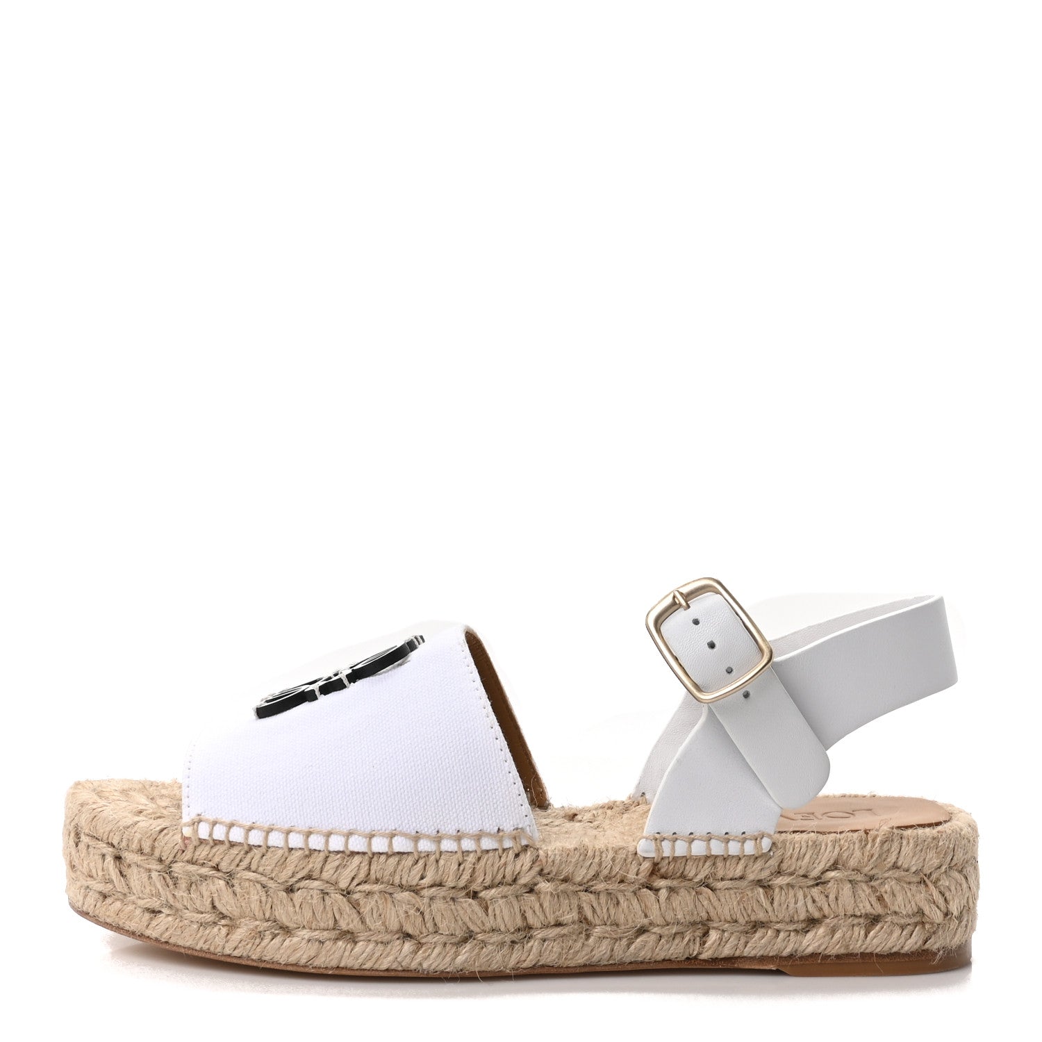 Loewe Raffia Logo Espadrille Sandals 40 Natural White 1 of 10