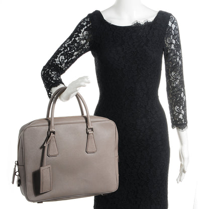 Prada Saffiano Travel Briefcase Argilla 2 of 11