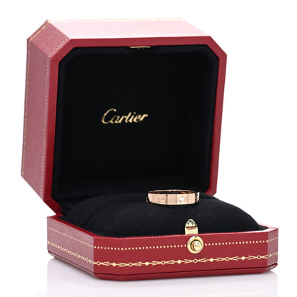 Cartier 18K Pink Gold Diamond 4mm LOVE Wedding Band Ring 56 7.5 5 of 5
