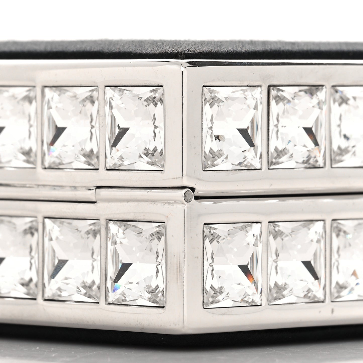 Crystal Trim Satin Evening Bag Clutch Black