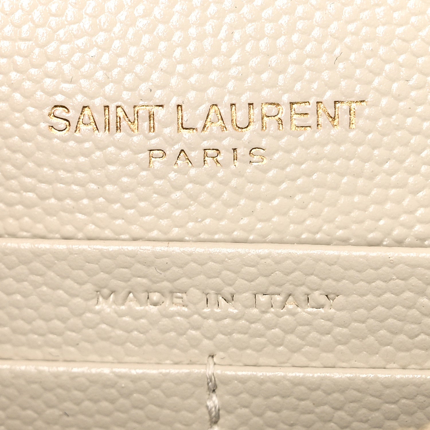 Saint Laurent Grain De Poudre Matelasse Chevron Monogram Envelope Chain Wallet Crema Soft 6 of 10