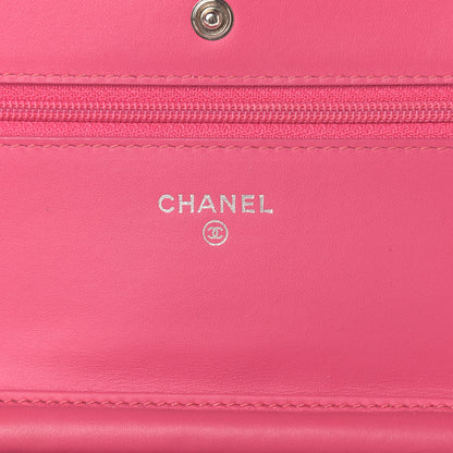 Chanel Patent Calfskin Quilted Wallet On Chain WOC Pink 6 of 11