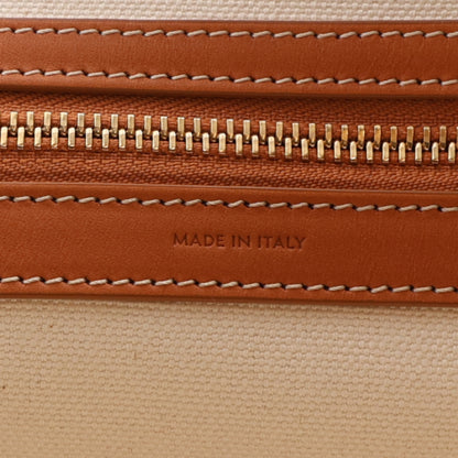 Celine Canvas Calfskin Horizontal Cabas Natural Tan 6 of 10