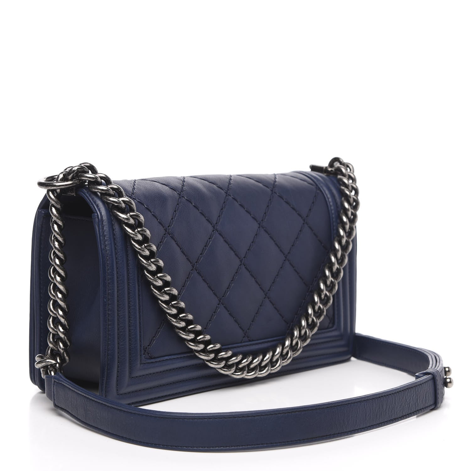 Chanel Calfskin Quilted Small Boy Flap Navy 3 of 14