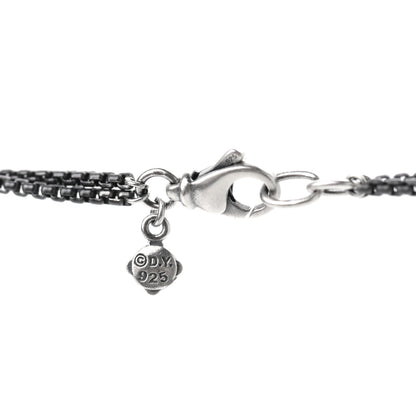 David Yurman Sterling Silver Diamond Midnight Melange Oval Pendant Necklace 5 of 5