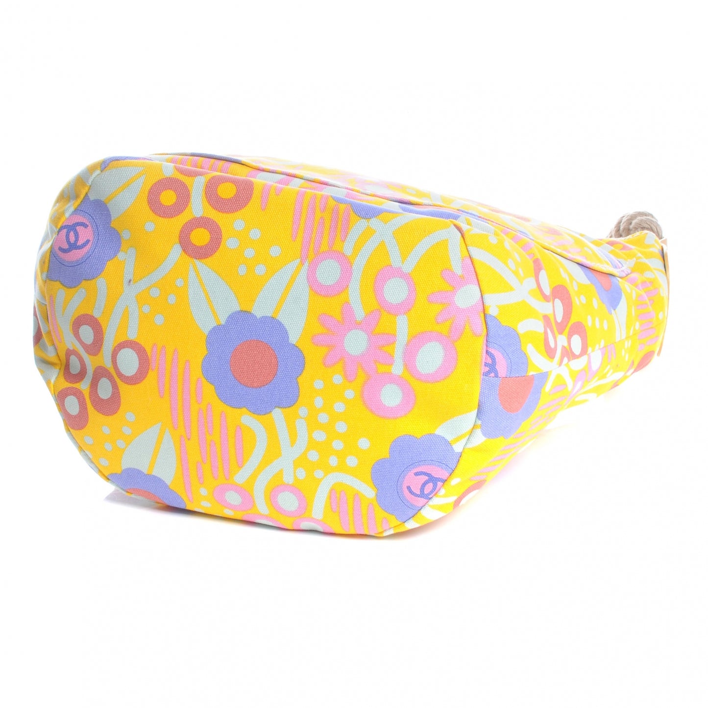 Canvas CC Camellia Rope Shoulder Bag Yellow
