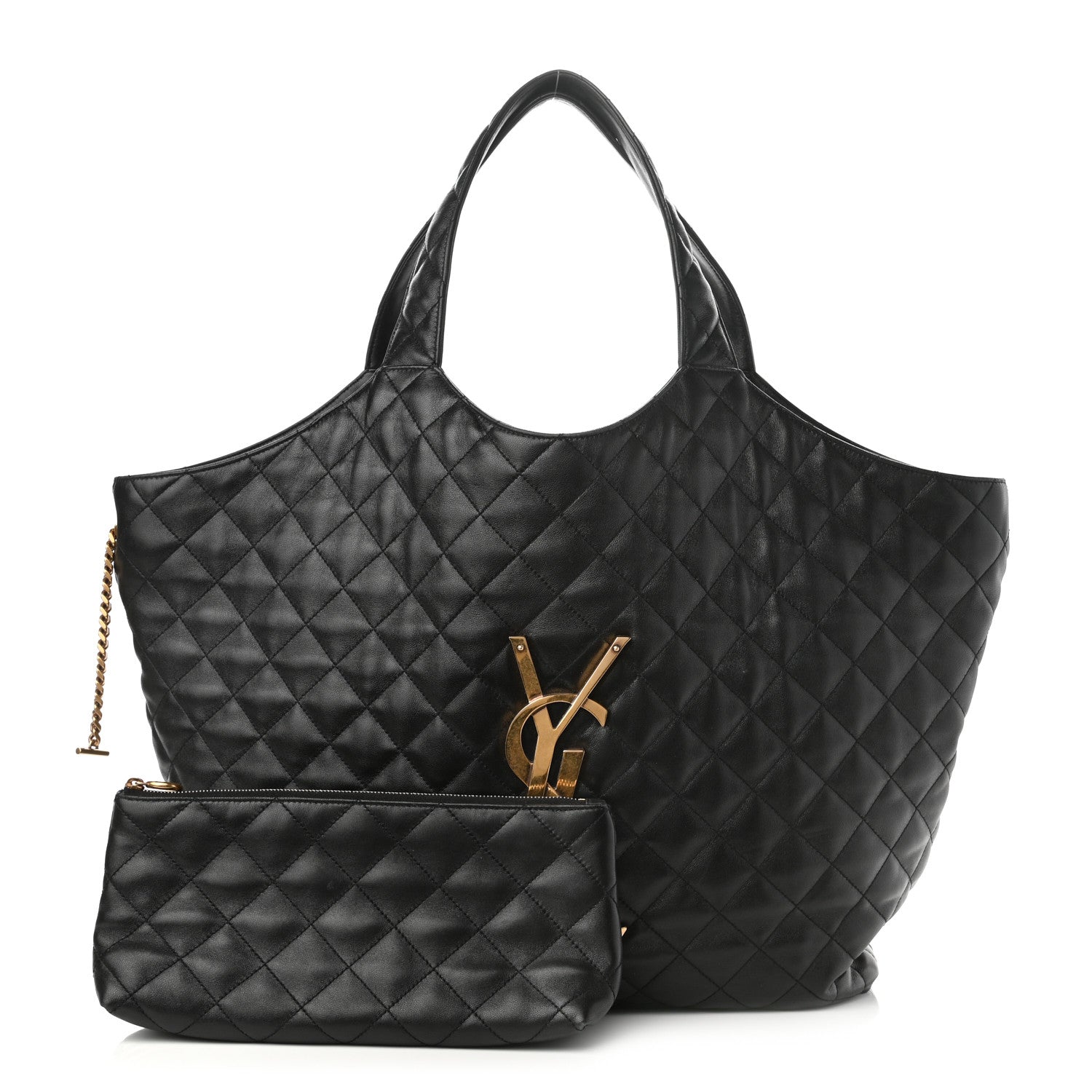 Saint Laurent Lambskin Quilted Maxi Icare Shopping Tote Black 1 of 10