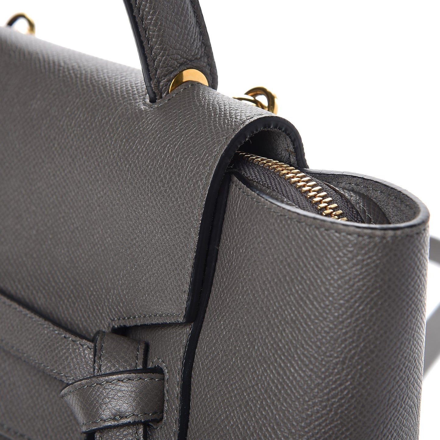 Grained Calfskin Micro Belt Bag Grey