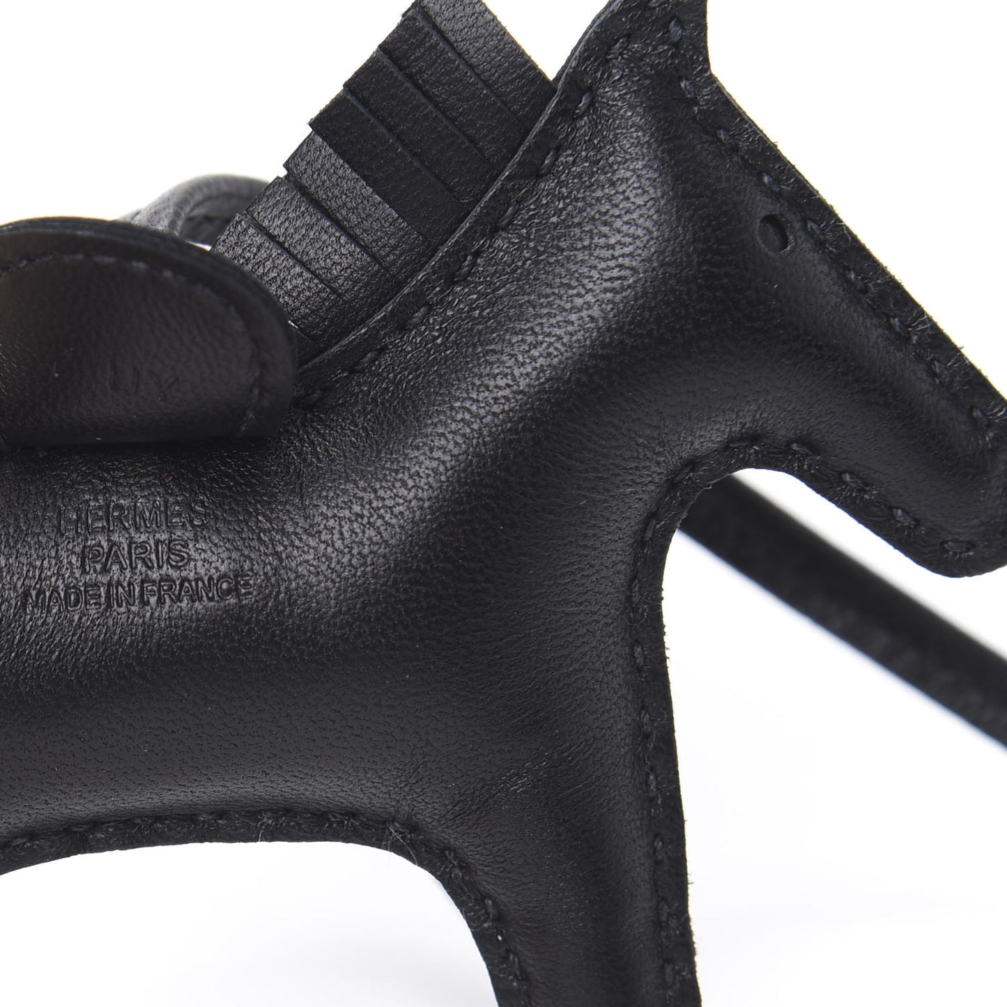 Milo Lambskin Grigri Rodeo Horse Bag Charm PM So Black