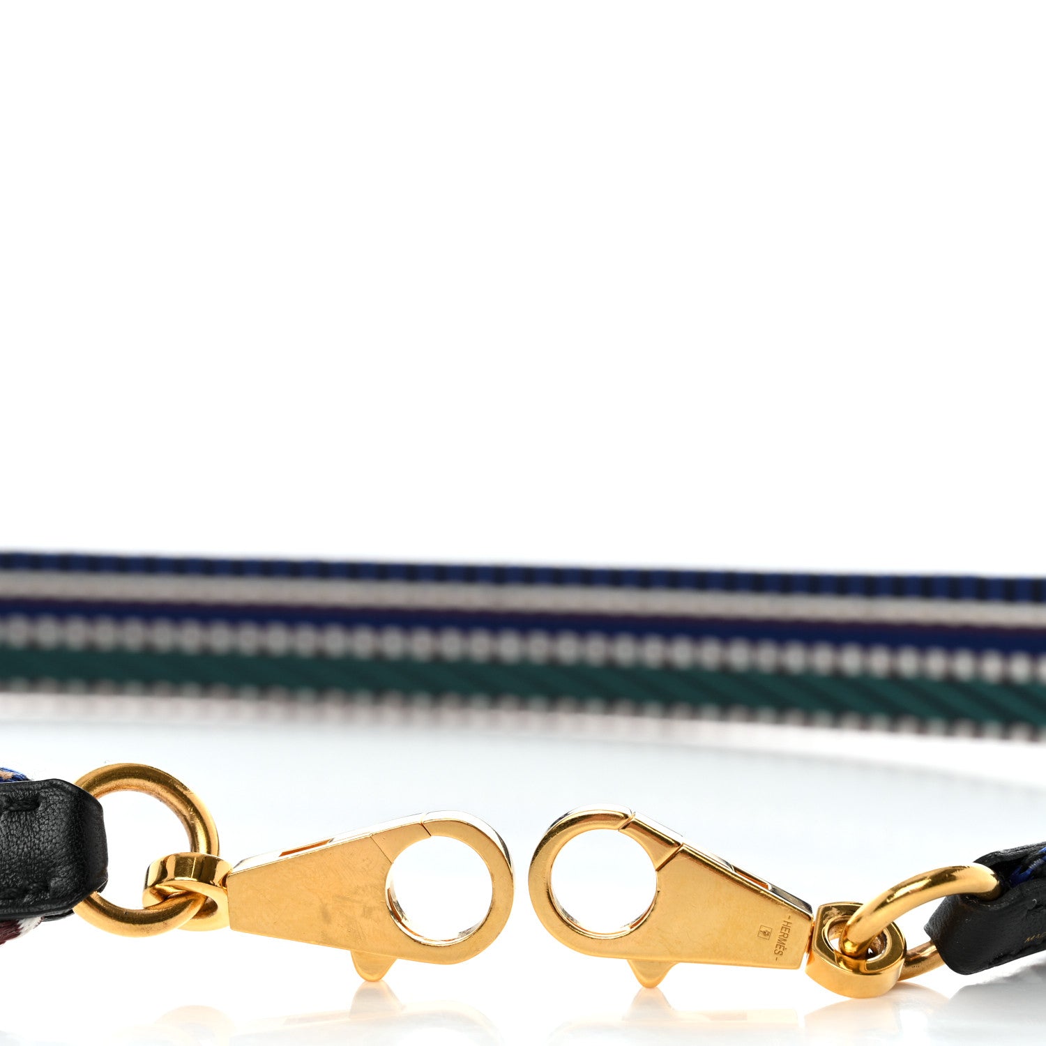 Hermes Toile Swift 25mm Sangle Cavale Shoulder Strap Malachite Bleu Electrique Black 10 of 10