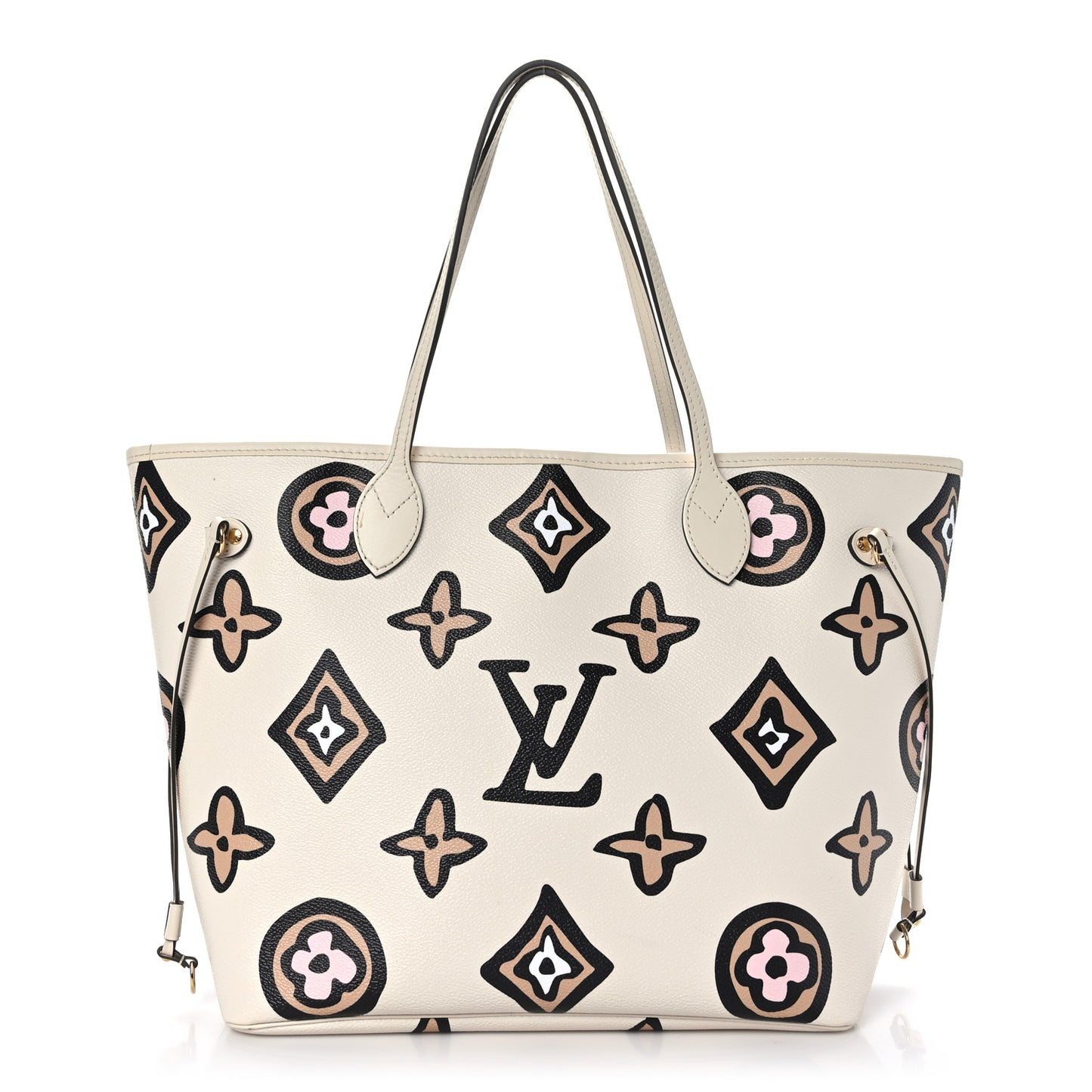 Monogram Giant Wild at Heart Neverfull MM Creme