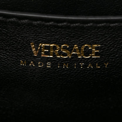 Versace Grained Calfskin Small La Medusa Top Handle Bag Black White 6 of 9