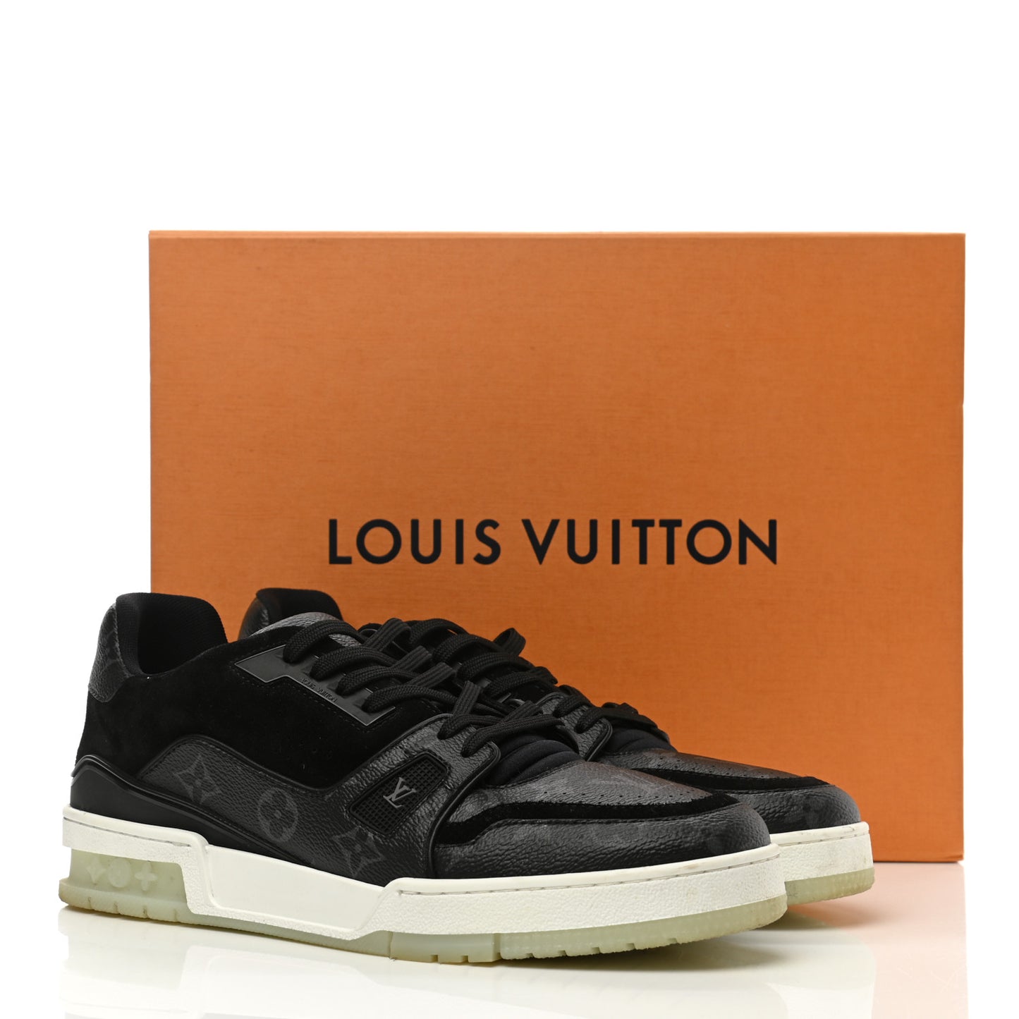 Calfskin Monogram Eclipse Mens LV Trainer Sneakers 8