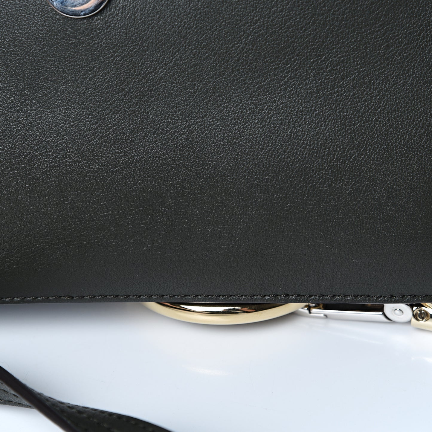 Suede Calfskin Small Faye Shoulder Bag Deep Forest