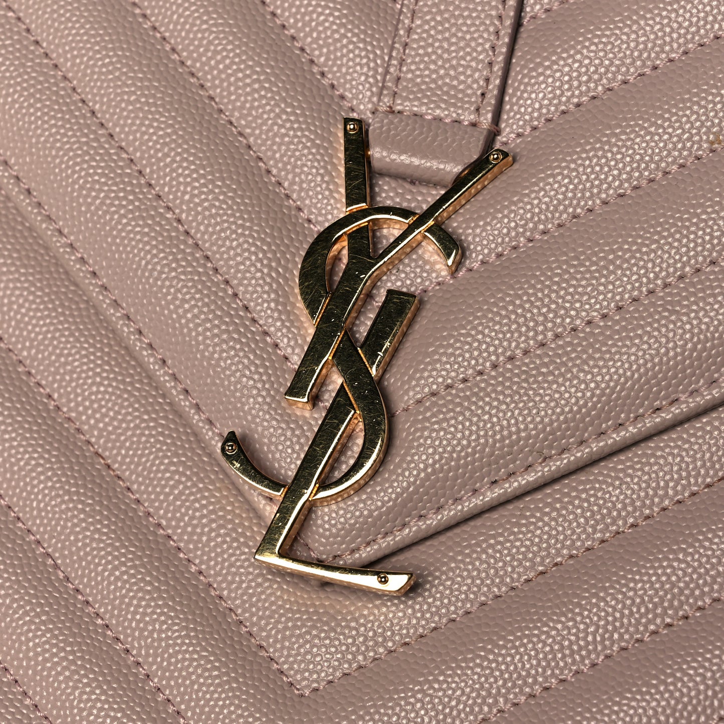 Grain De Poudre Matelasse Chevron Large Monogram Satchel Nude Powder
