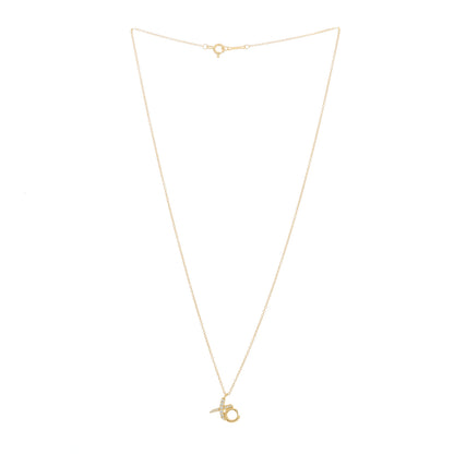 Tiffany 18K Yellow Gold Diamond Paloma Picasso Love & Kisses Pendant Necklace 3 of 7