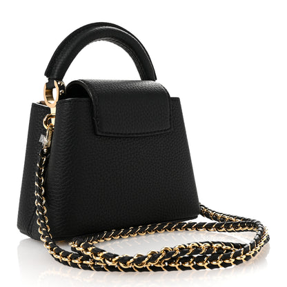 Louis Vuitton Taurillon Embellished Flower Crown Capucines Nano Black 3 of 9
