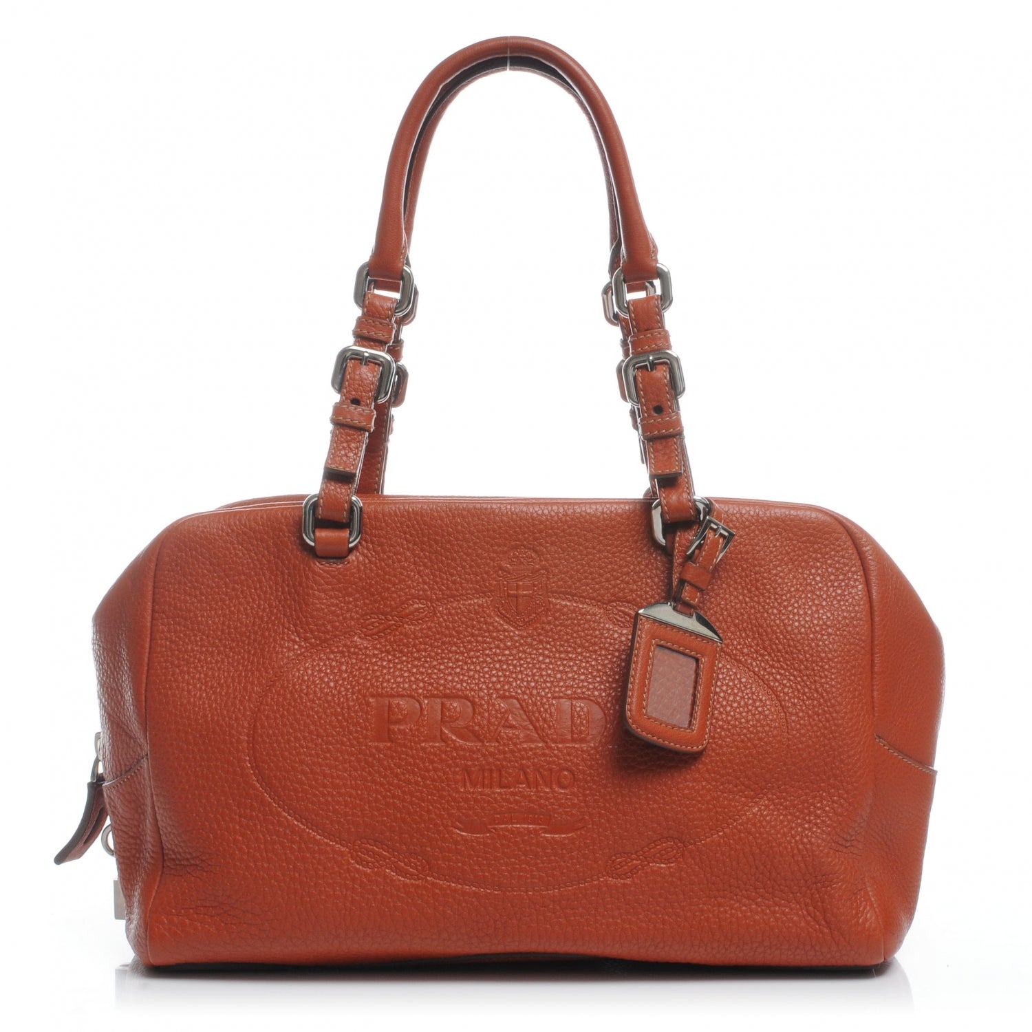 Prada Vitello Daino Bauletto Bowler Rame 1 of 10