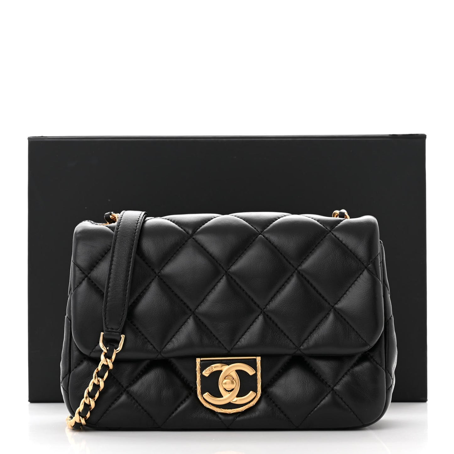 Lambskin Quilted Mini Flap Black