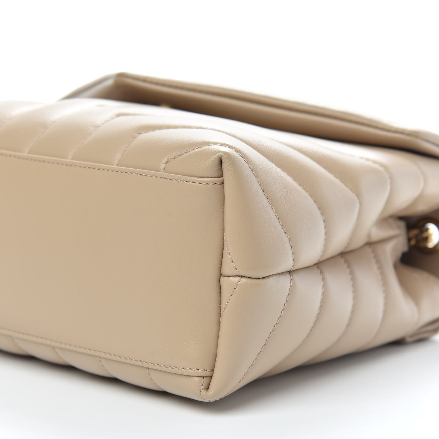 Calfskin Y Quilted Monogram Small Loulou Chain Satchel Dark Beige