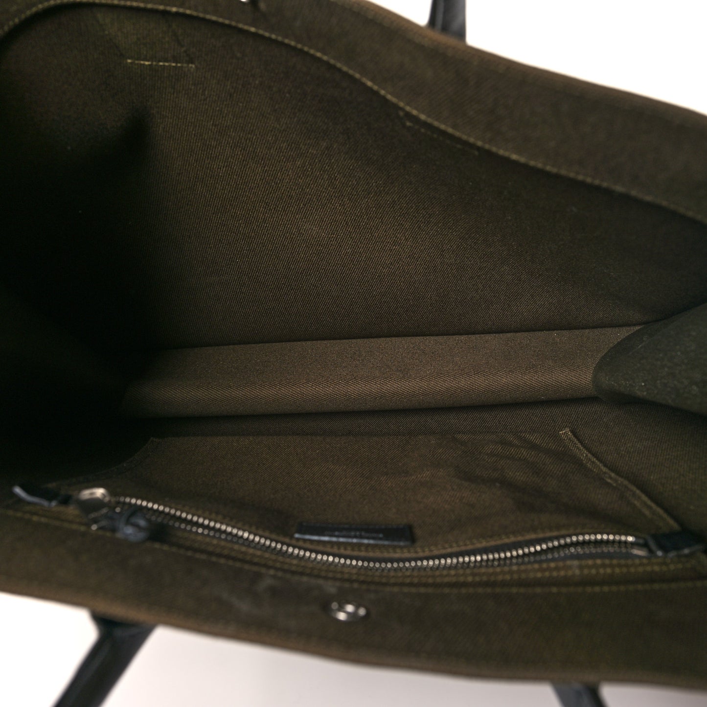 Linen Calfskin Rive Gauche Tote Khaki