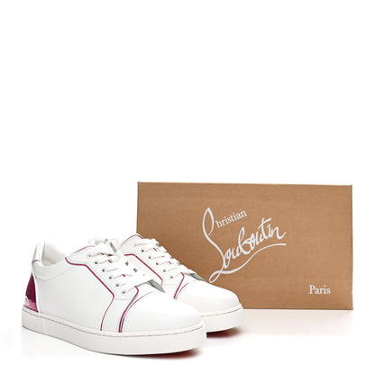 Christian Louboutin Patent Calfskin Womens Fun Vieira Flat Sneakers 39.5 White Fuxia 11 of 11