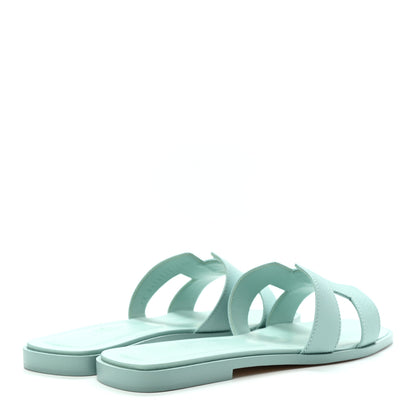 Hermes Epsom Oran Sandals 38 Vert Embrun 4 of 9
