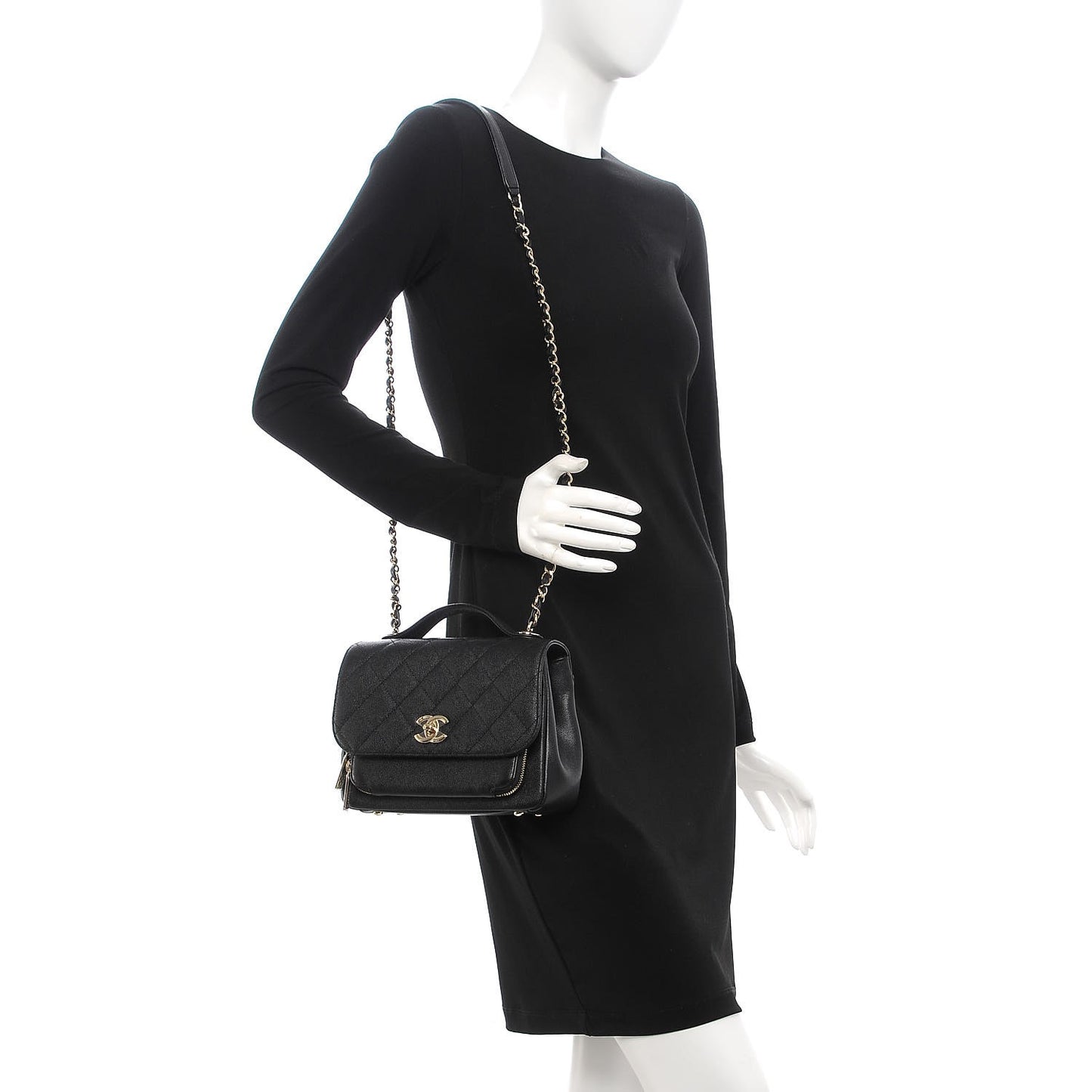 Caviar Quilted Medium Business Affinity Flap Black