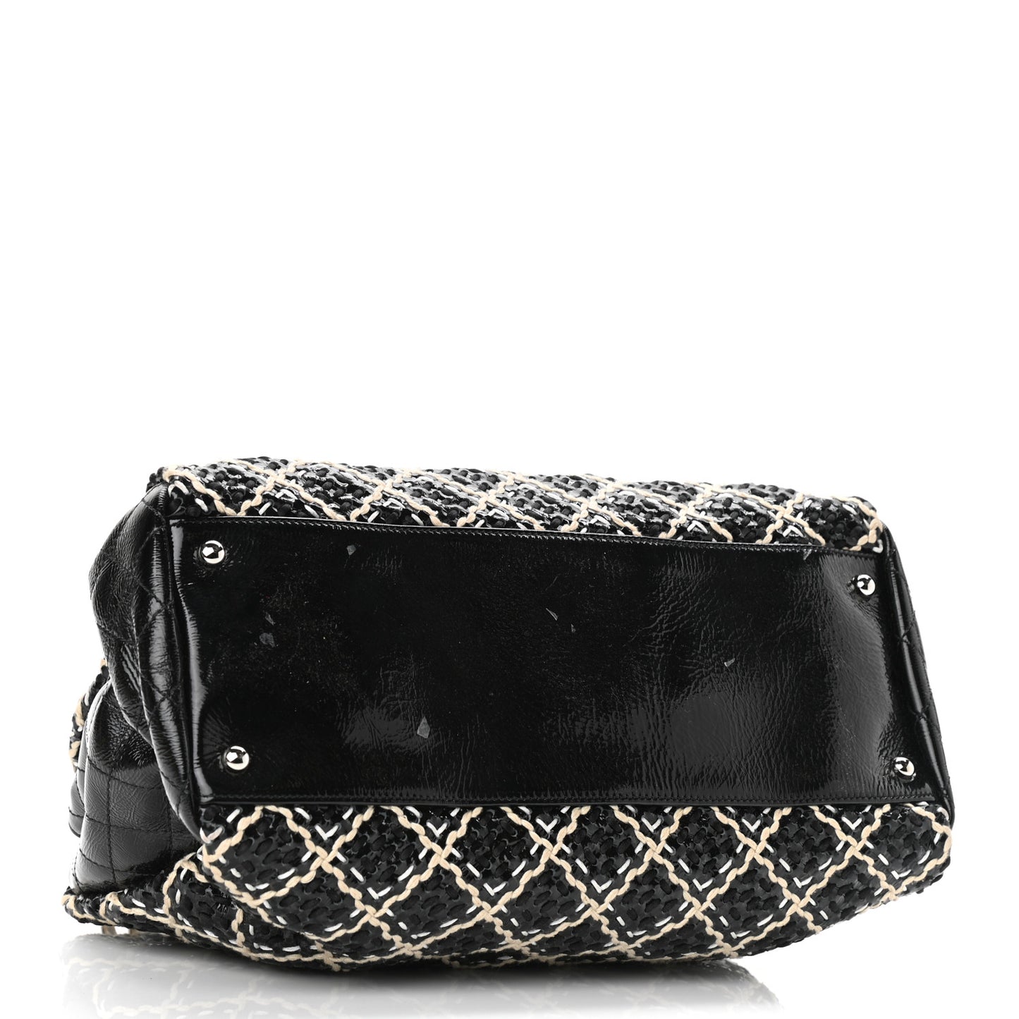 Patent Hand Embroidered Large Just Mademoiselle Black