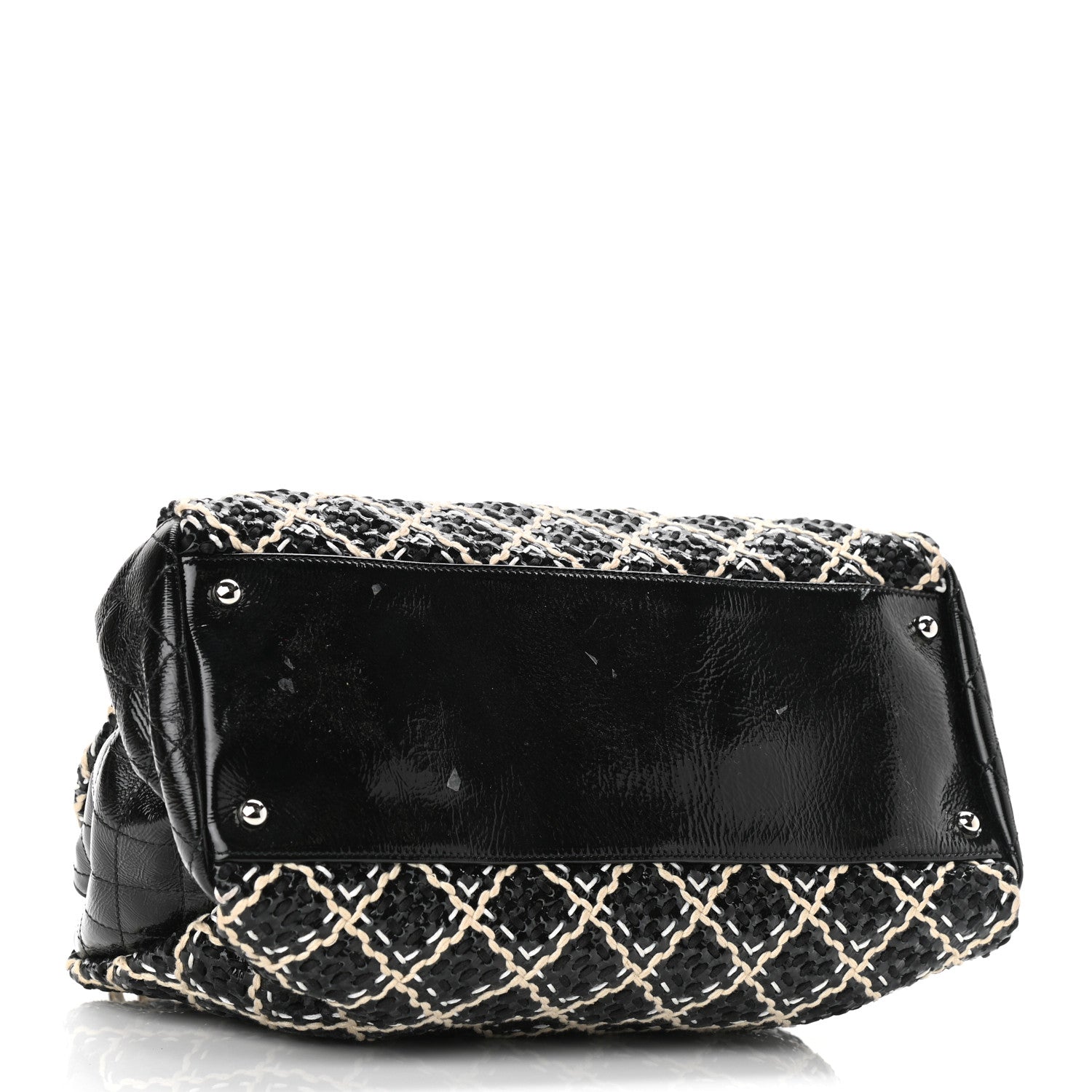 Chanel Patent Hand Embroidered Large Just Mademoiselle Black 4 of 11
