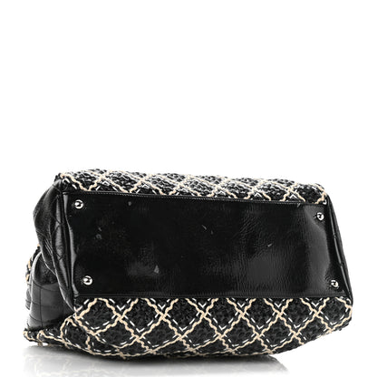 Chanel Patent Hand Embroidered Large Just Mademoiselle Black 4 of 11
