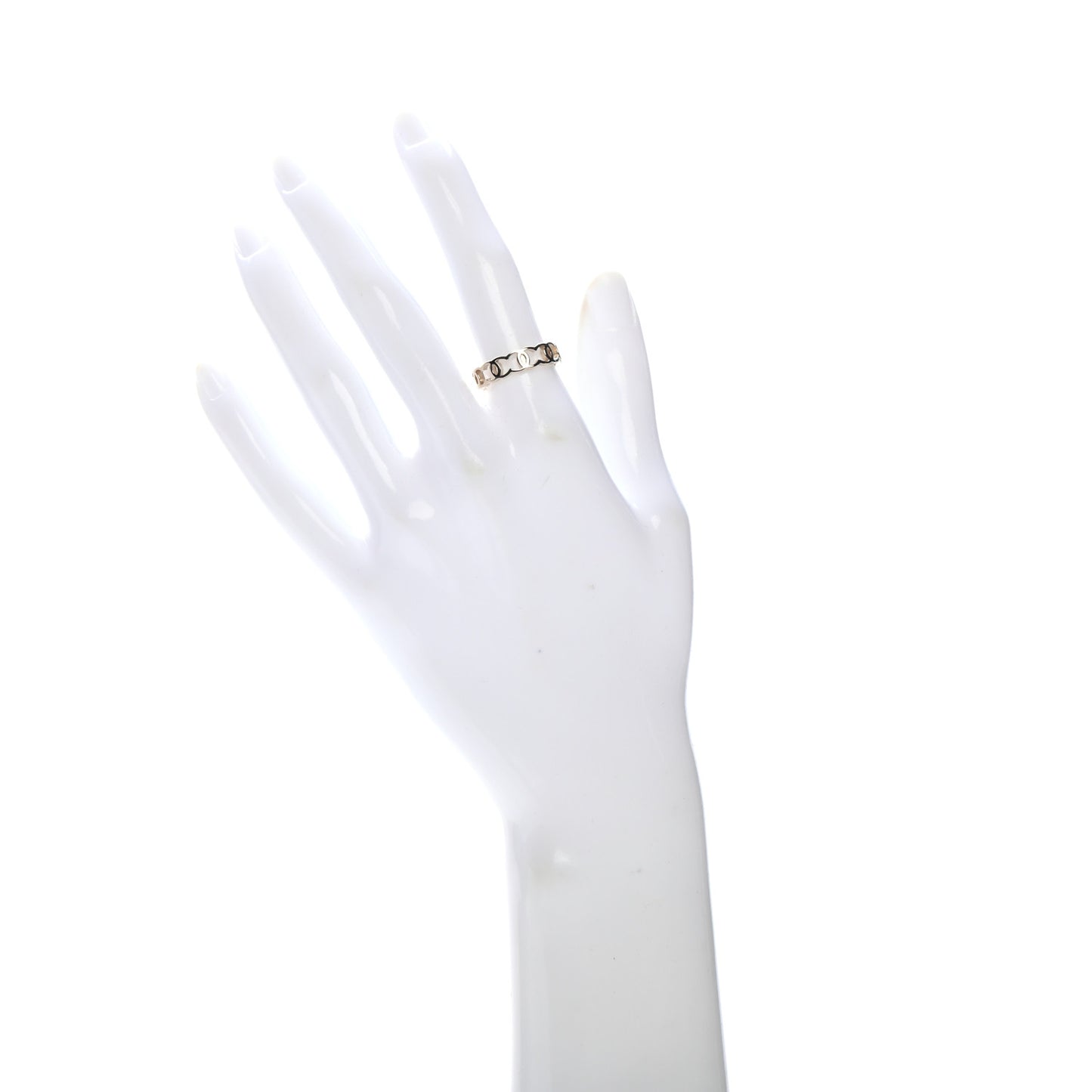 Metal Chain CC Ring 6.25 Gold