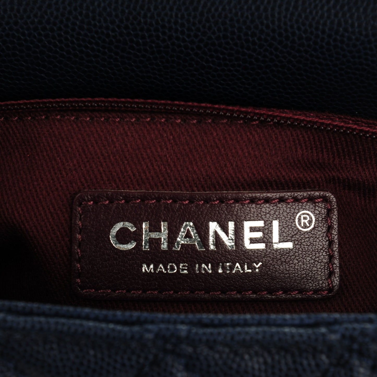 Caviar Quilted Small Coco Handle Flap Navy